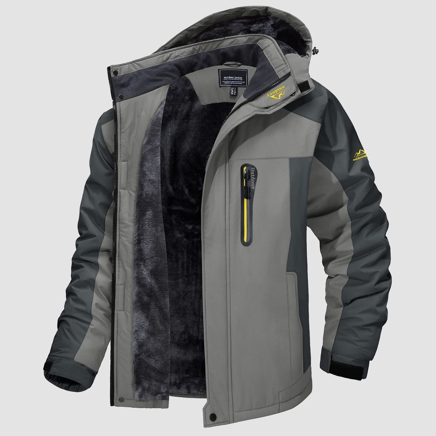 Men's Water-Resistant Ski Jacket - Insulated Fleece Lined Winter Coat for Cold Weather