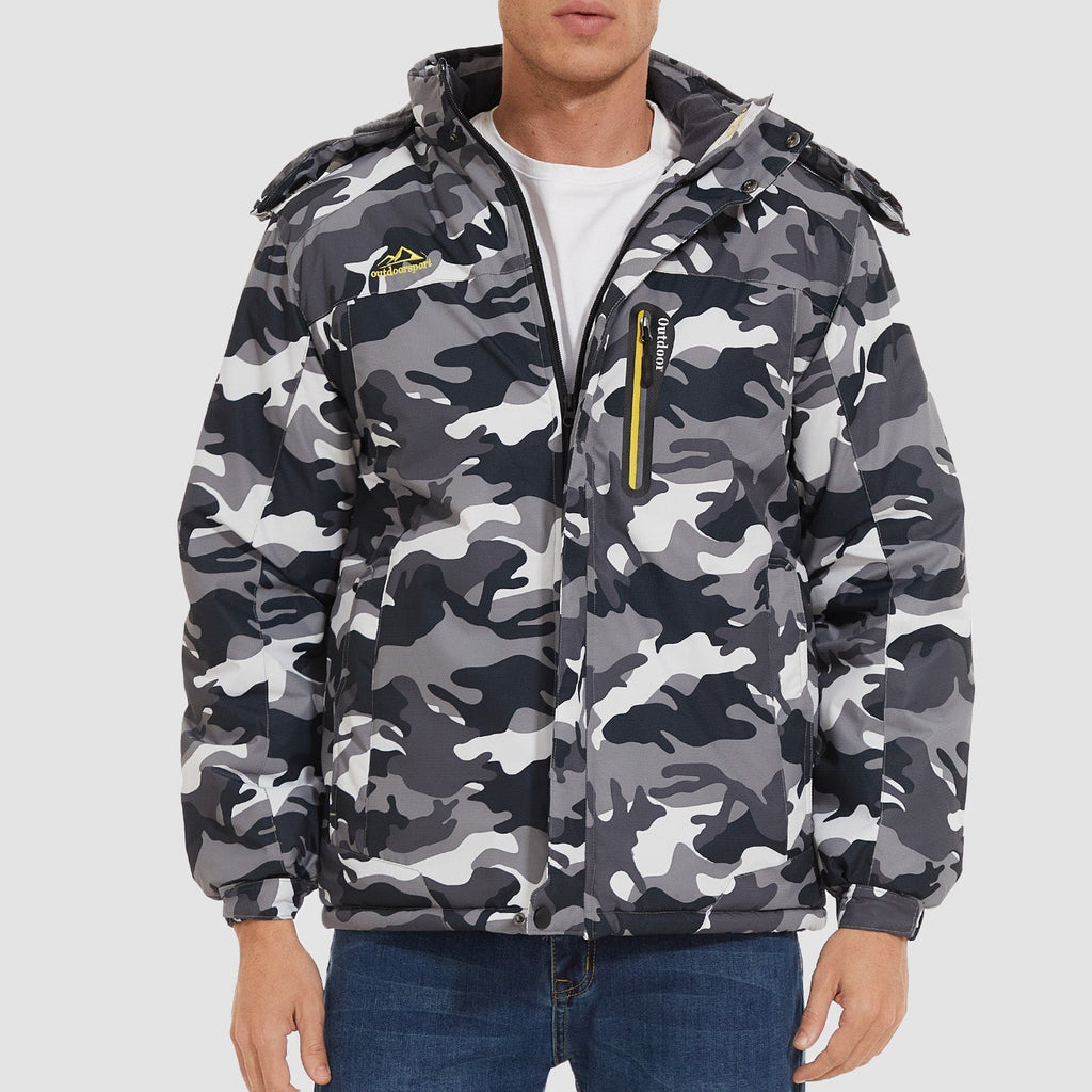 Men's Water-Resistant Ski Jacket - Insulated Fleece Lined Winter Coat for Cold Weather