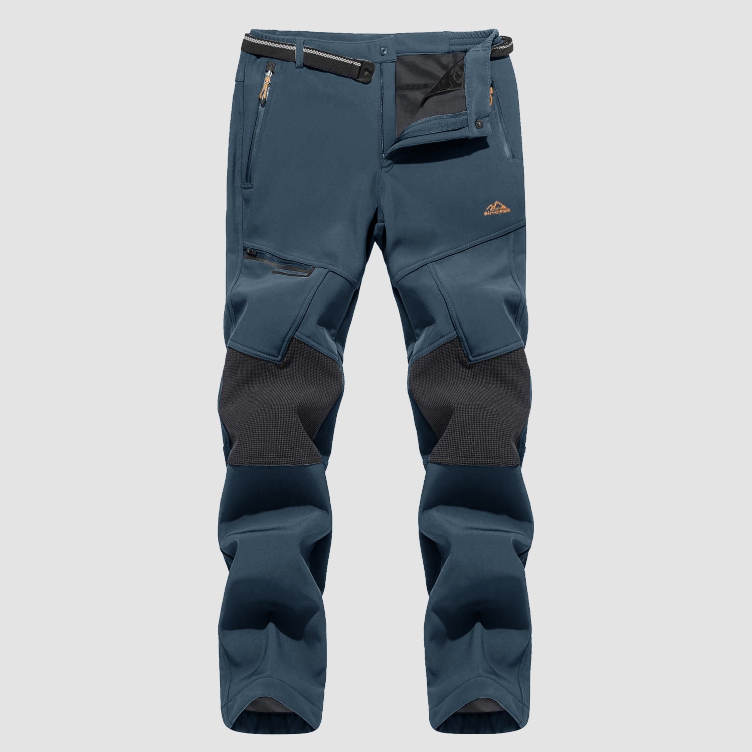 Men's Water-Resistant Fleece-Lined Ski Pants with 4 Zip Pockets - Ultimate Comfort & Warmth for Winter Sports