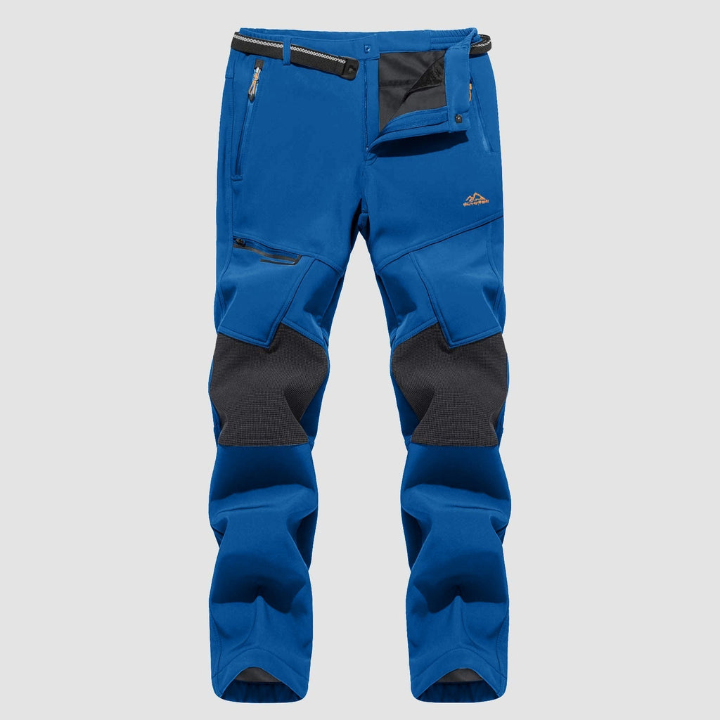 Men's Water-Resistant Fleece-Lined Ski Pants with 4 Zip Pockets - Ultimate Comfort & Warmth for Winter Sports