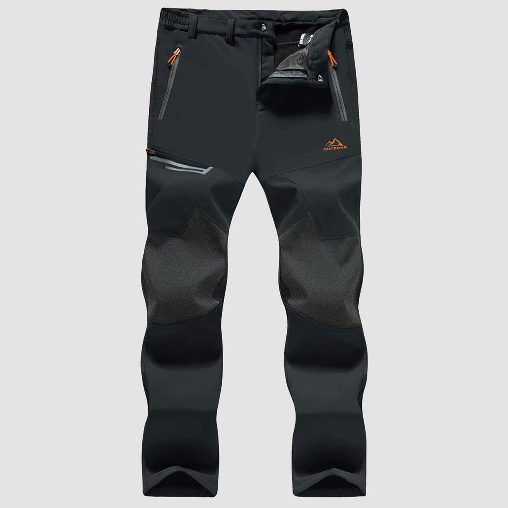 Men's Water-Resistant Fleece-Lined Ski Pants with 4 Zip Pockets - Ultimate Comfort & Warmth for Winter Sports