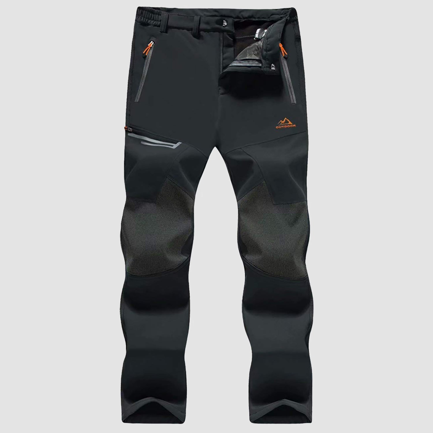 Men's Water-Resistant Fleece-Lined Ski Pants with 4 Zip Pockets - Ultimate Comfort & Warmth for Winter Sports