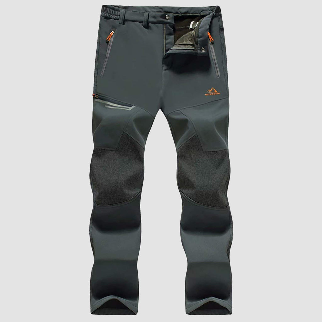 Men's Water-Resistant Fleece-Lined Ski Pants with 4 Zip Pockets - Ultimate Comfort & Warmth for Winter Sports