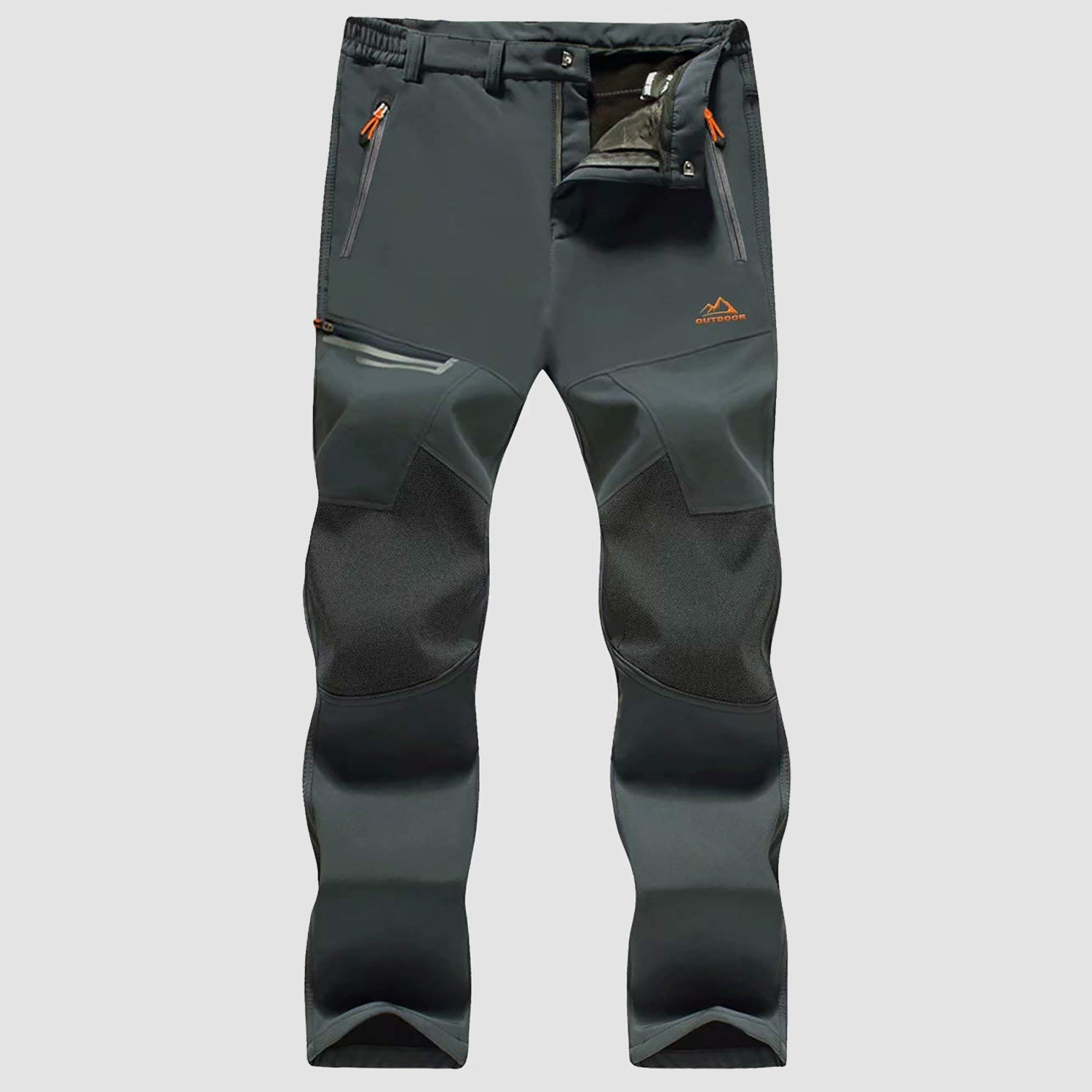 Men's Water-Resistant Fleece-Lined Ski Pants with 4 Zip Pockets - Ultimate Comfort & Warmth for Winter Sports