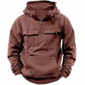 Men's Utility Hoodie with Zipper & Chest Pocket - Stylish, Functional Outerwear