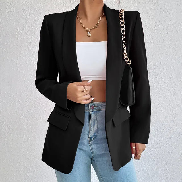 Clara Women's Stylish Blazer - Chic Tailored Jacket for Office & Casual Wear