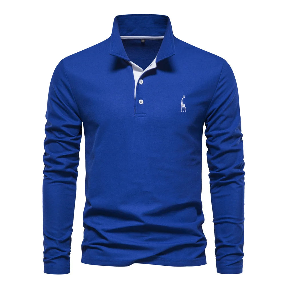 Men's Long Sleeve Polo Jumper - Stylish Button Placket & Classic Collar - Comfortable & Versatile Knitwear