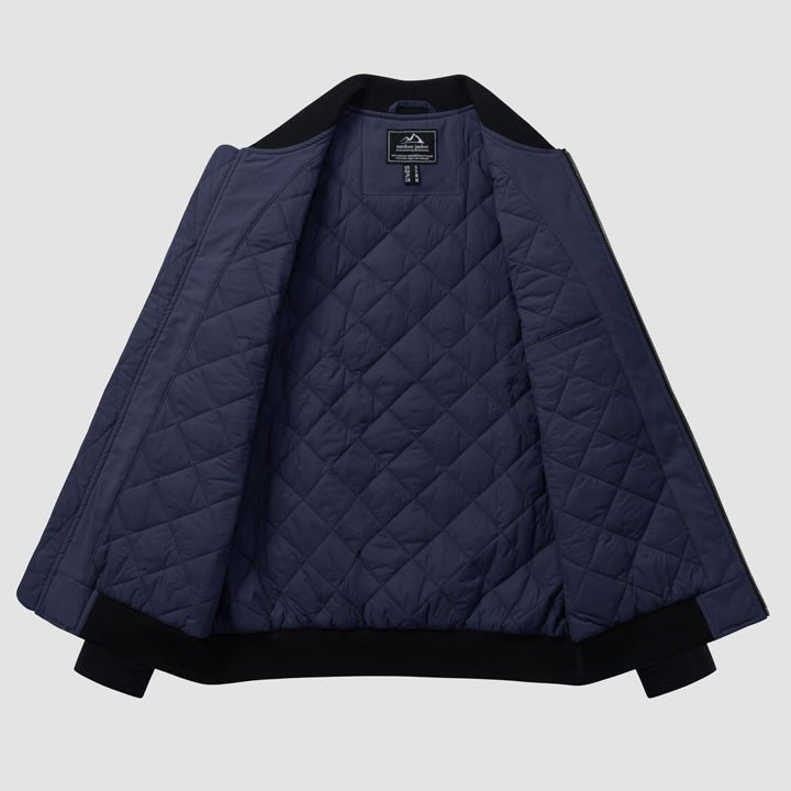 Men's Quilted Winter Bomber Jacket - Windproof Zip-Up Coat for Ultimate Warmth and Style