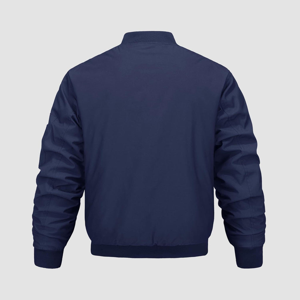 Men's Quilted Windproof Bomber Jacket with Pockets - Stylish & Durable Outerwear for All Seasons