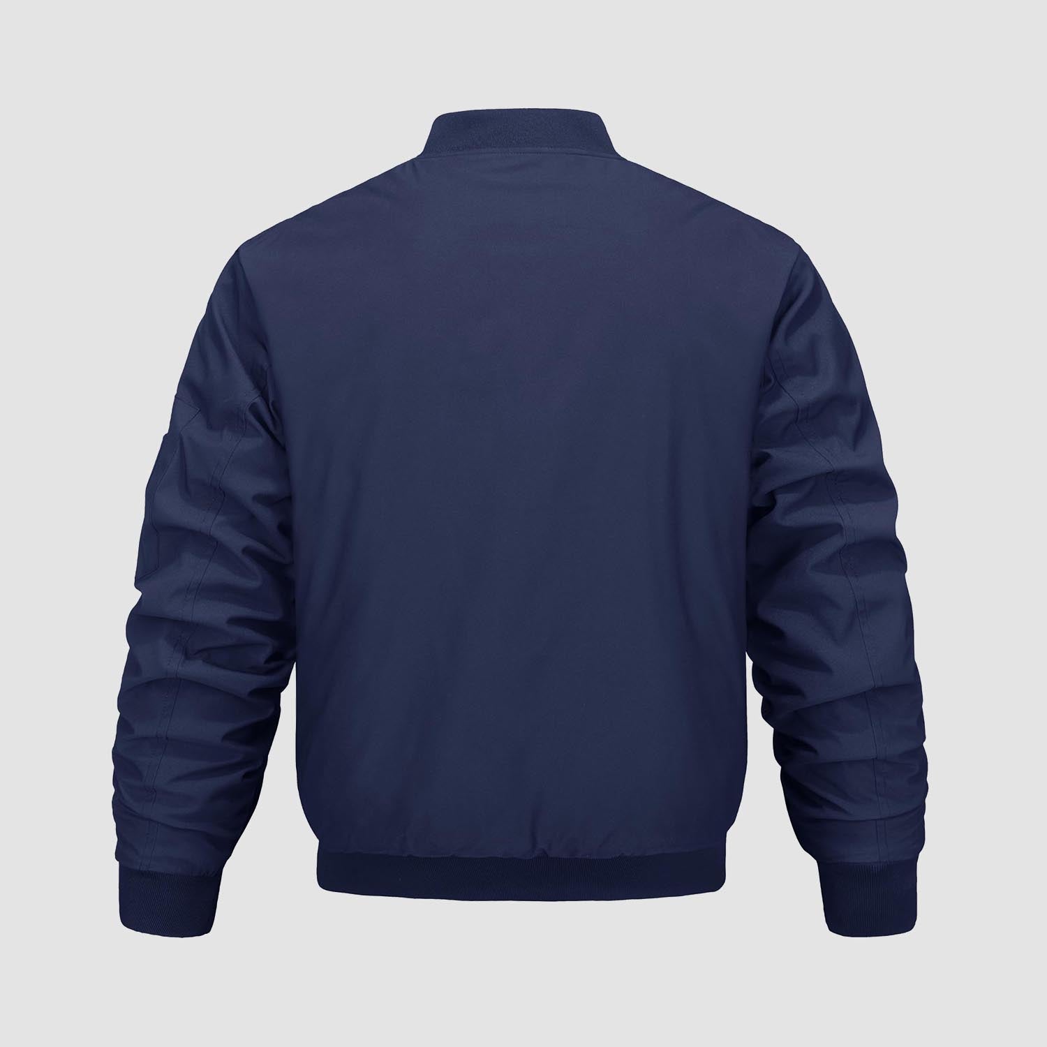 Men's Quilted Windproof Bomber Jacket with Pockets - Stylish & Durable Outerwear for All Seasons