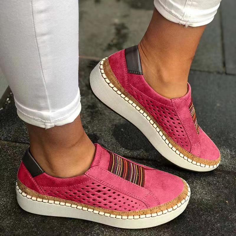 Women's Breathable Slip-On Sneakers - Cushioned Orthopedic Casual Shoes for Comfort & Style