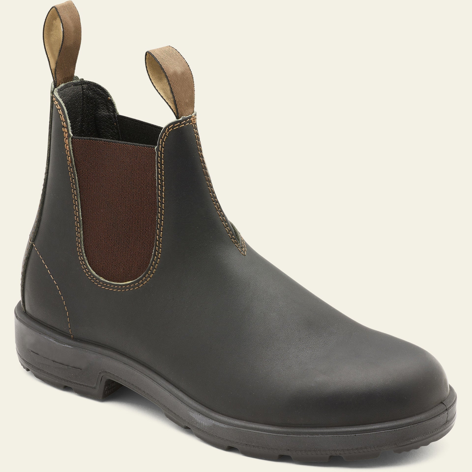 Men's Leather Chelsea Boots - Ankle Length with Elastic Panels & Rugged Sole for Comfort and Durability