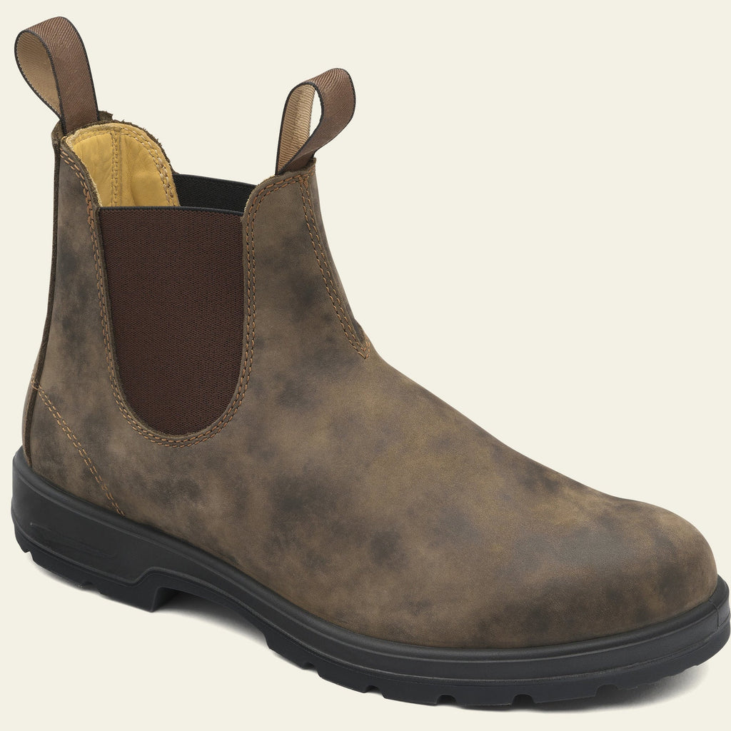 Men's Leather Chelsea Boots - Ankle Length with Elastic Panels & Rugged Sole for Comfort and Durability