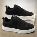 Men's Low-Top Lace-Up Sneakers with Breathable Perforated Rubber Sole - Stylish & Comfortable Footwear for Everyday Wear
