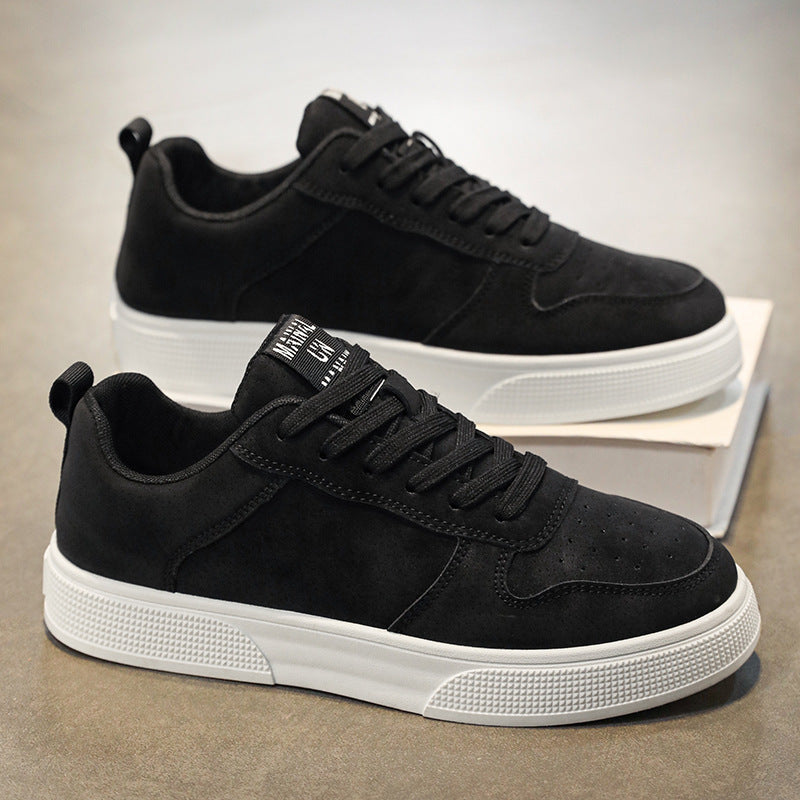 Men's Low-Top Lace-Up Sneakers with Breathable Perforated Rubber Sole - Stylish & Comfortable Footwear for Everyday Wear