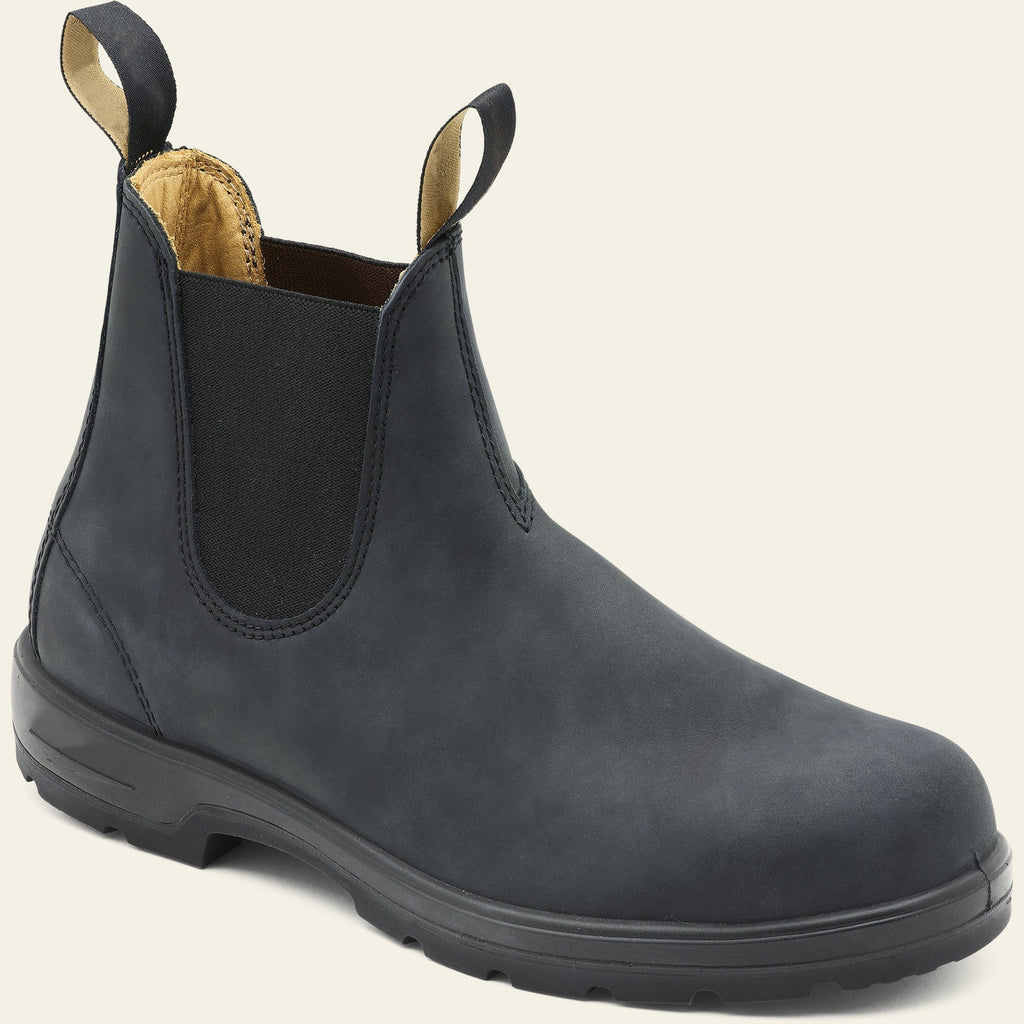 Men's Leather Chelsea Boots - Ankle Length with Elastic Panels & Rugged Sole for Comfort and Durability