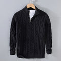 Men's Classic Cable Knit Half-Zip Jumper - Textured Design for Comfort & Style