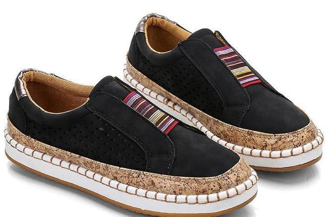 Women's Breathable Slip-On Sneakers - Cushioned Orthopedic Casual Shoes for Comfort & Style