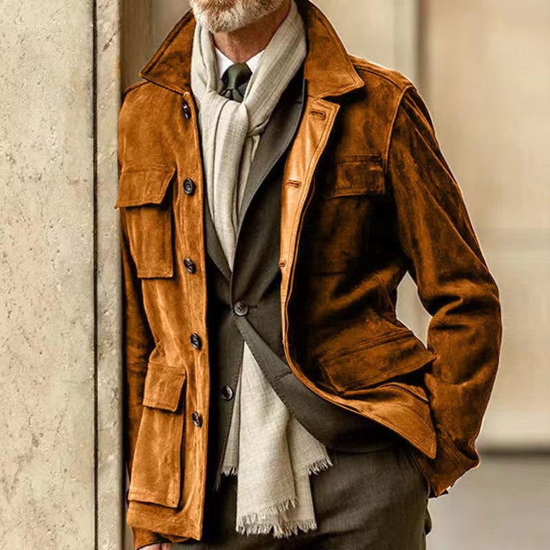 Roberto Russo Classic Men's Suede Jacket - Timeless Style & Premium Quality