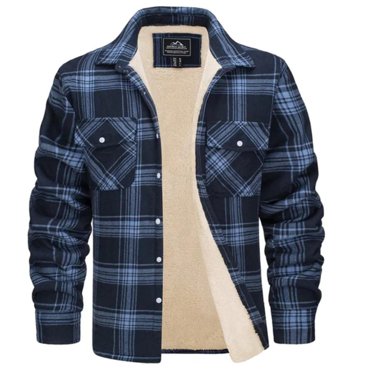 Men's Checked Bomber Jacket with Cozy Warm Lining & Convenient Snap Pockets - Stylish & Comfortable Outerwear for Fall/Winter