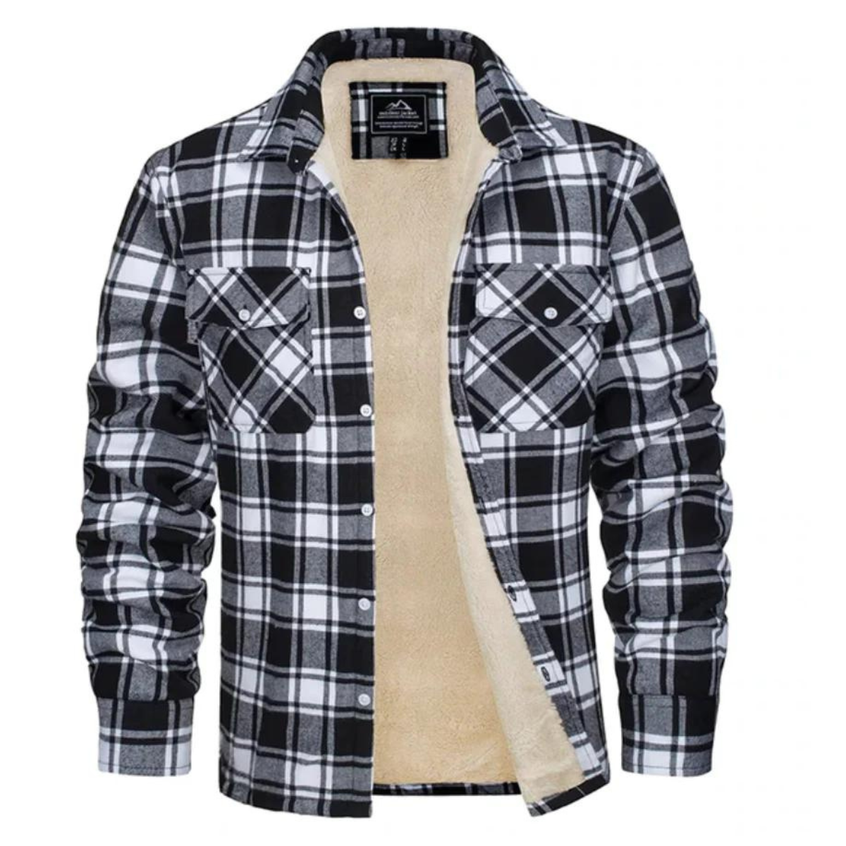 Men's Checked Bomber Jacket with Cozy Warm Lining & Convenient Snap Pockets - Stylish & Comfortable Outerwear for Fall/Winter