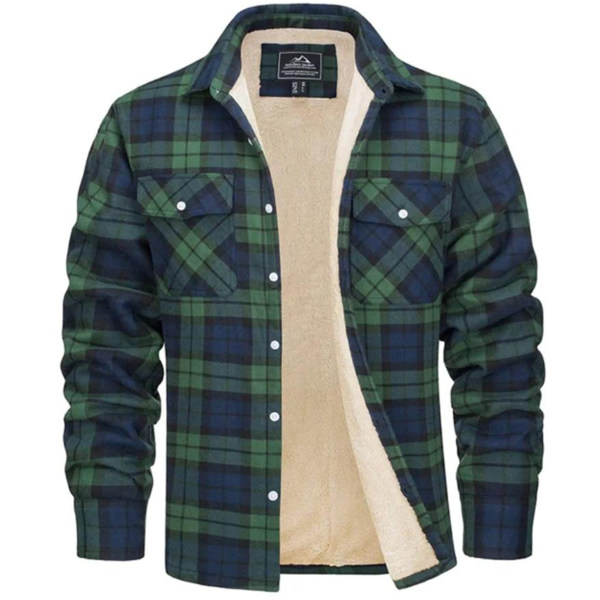 Men's Checked Bomber Jacket with Cozy Warm Lining & Convenient Snap Pockets - Stylish & Comfortable Outerwear for Fall/Winter