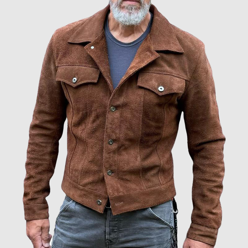Roberto Russo Men's Rugged Suede Jacket - Stylish & Durable Outerwear