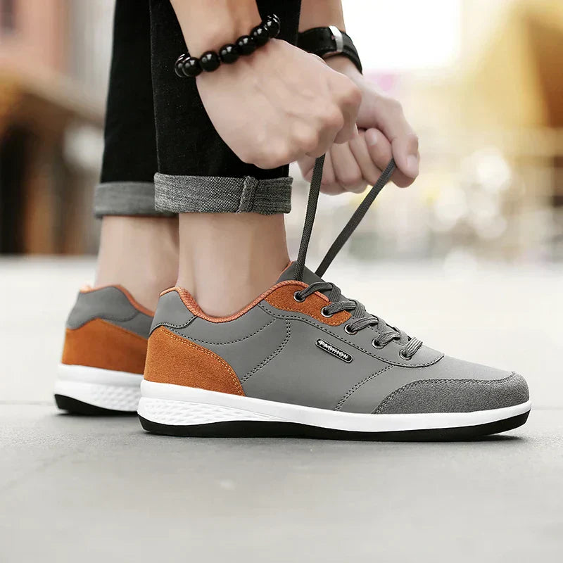 Men's Casual Lace-Up Shoes with Stylish Contrast Panel Design | Comfortable Everyday Footwear
