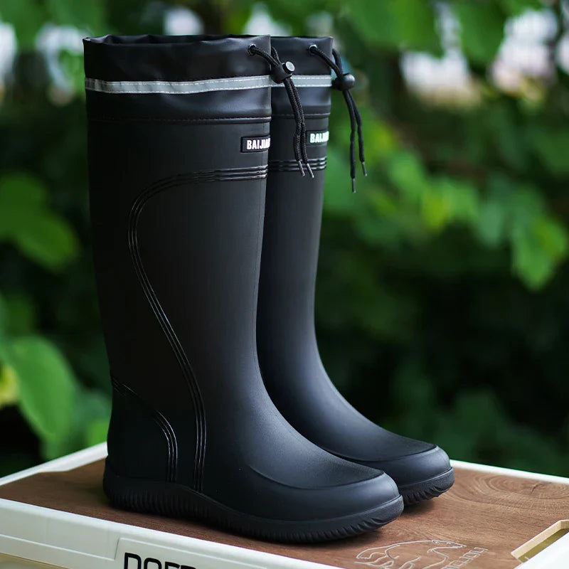 Waterproof Mid-Calf Rubber Rain Boots