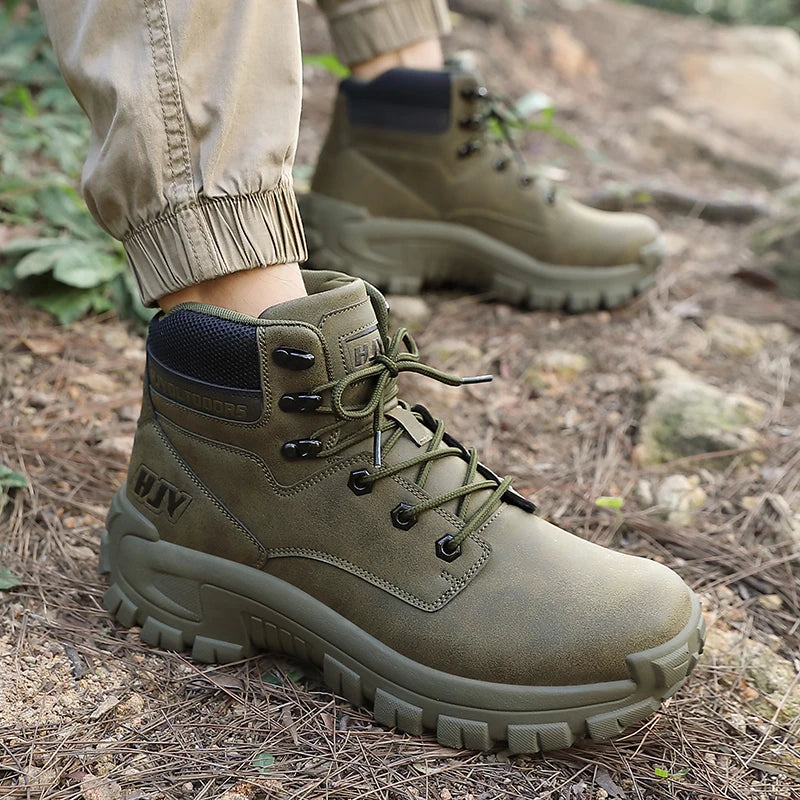 Men's High-Top Non-Slip Hiking Boots | Durable Outdoor Work Footwear for All Terrain