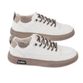 Men's Lace-Up Platform Skate Sneakers with Contrast Sole - Stylish & Comfortable Footwear for Skating and Everyday Wear