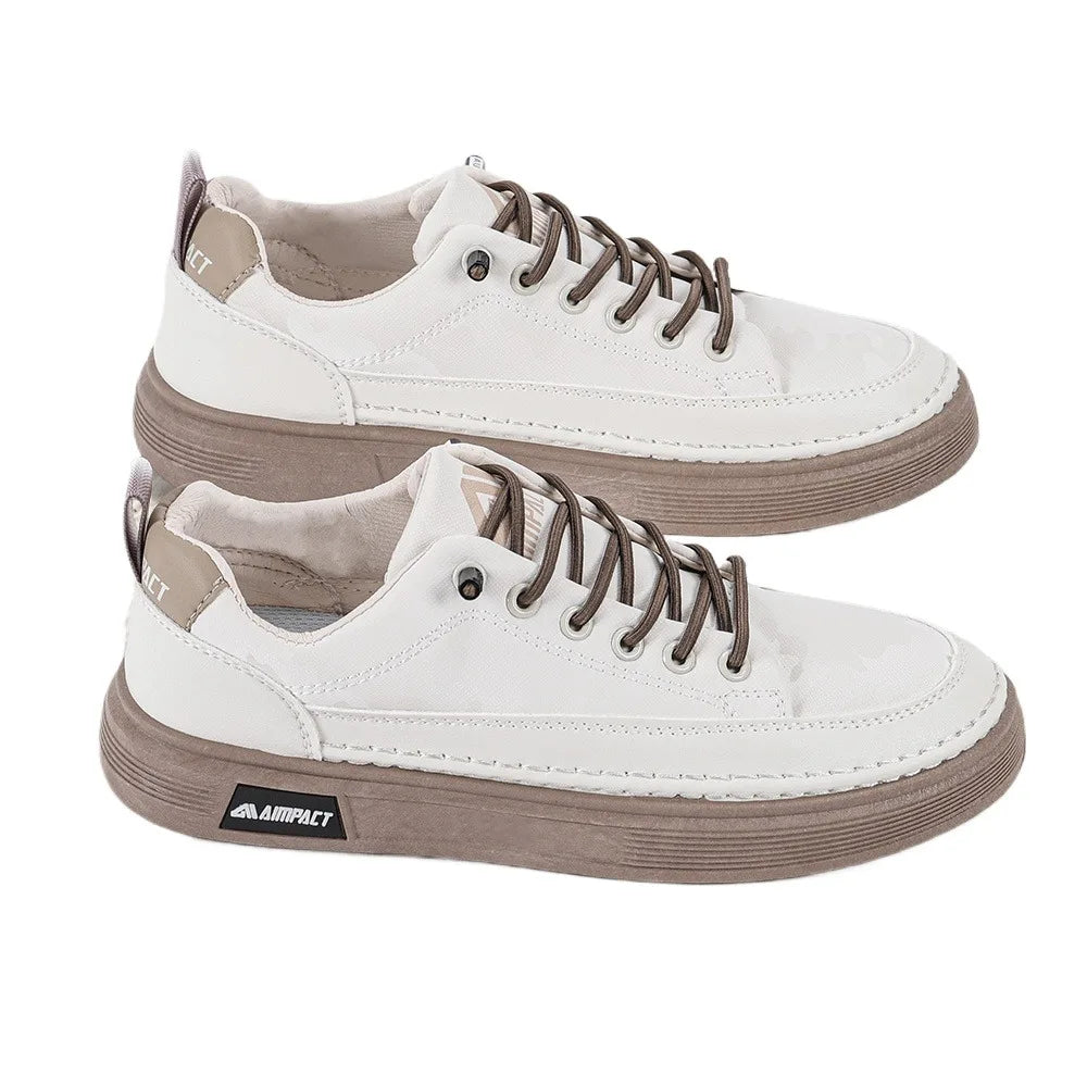 Men's Lace-Up Platform Skate Sneakers with Contrast Sole - Stylish & Comfortable Footwear for Skating and Everyday Wear