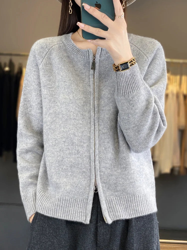 Cotton Zip Up Sweater