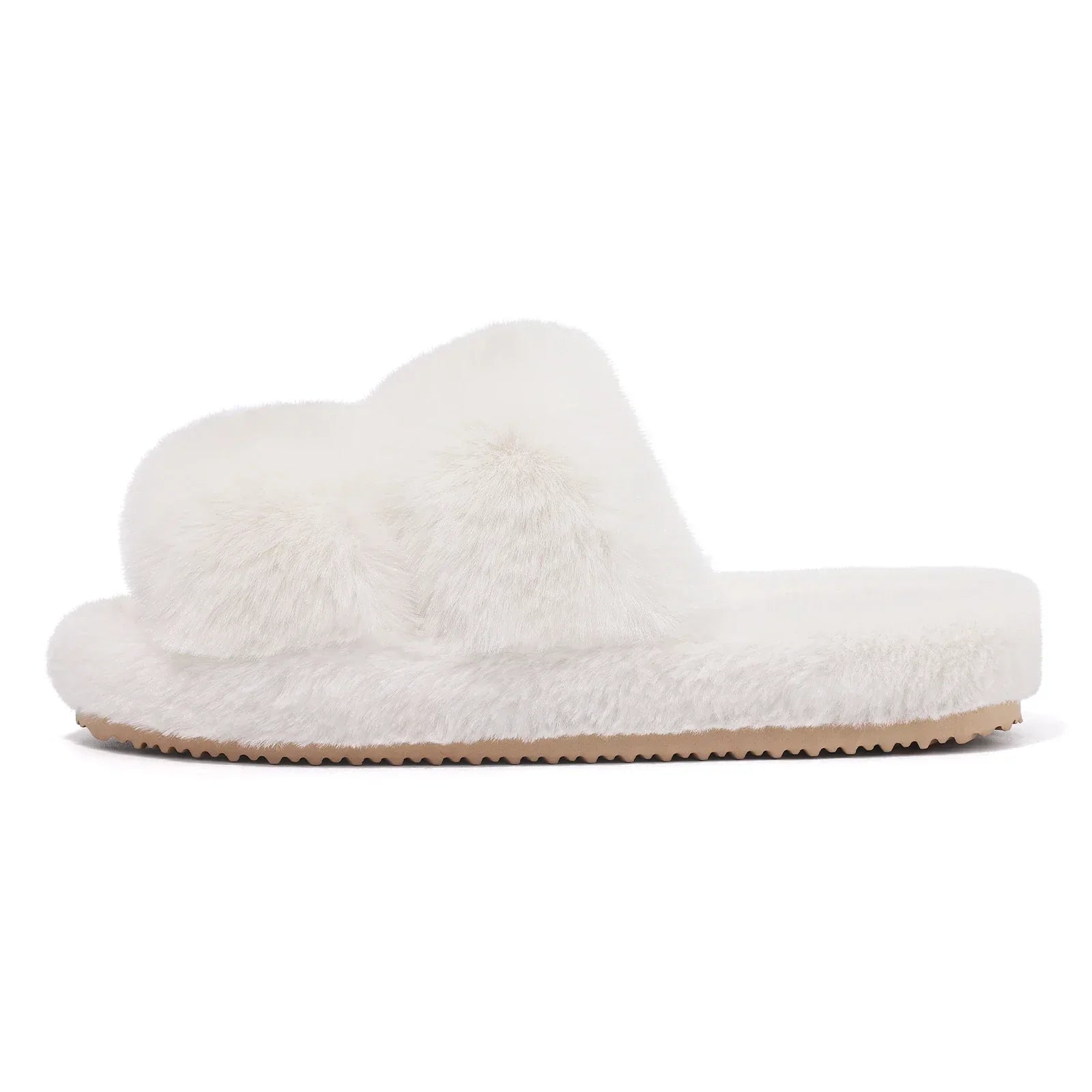 Cozy Women's Open Toe Plush Slippers with Adjustable Strap & Soft Sole for Ultimate Comfort