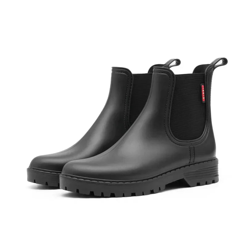 Women's Chelsea Waterproof Rain Boots - Slip-Resistant Rubber Sole for All-Weather Comfort
