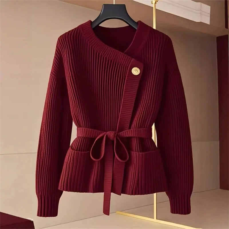 Belted Knit Cardigan Coat