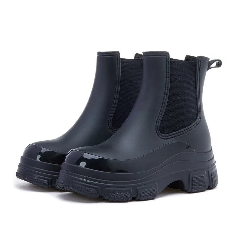 Women's Waterproof Chelsea Boots - Slip-Resistant Chunky Outsole for All-Weather Comfort
