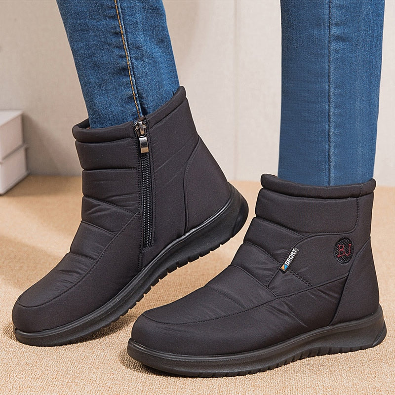 Women's Quilted Winter Ankle Boots with Cozy Fur Lining & Non-Slip Sole for Ultimate Comfort and Warmth