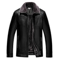 Leather Jacket Men Winter Fleece Warm Motorcycle Coats