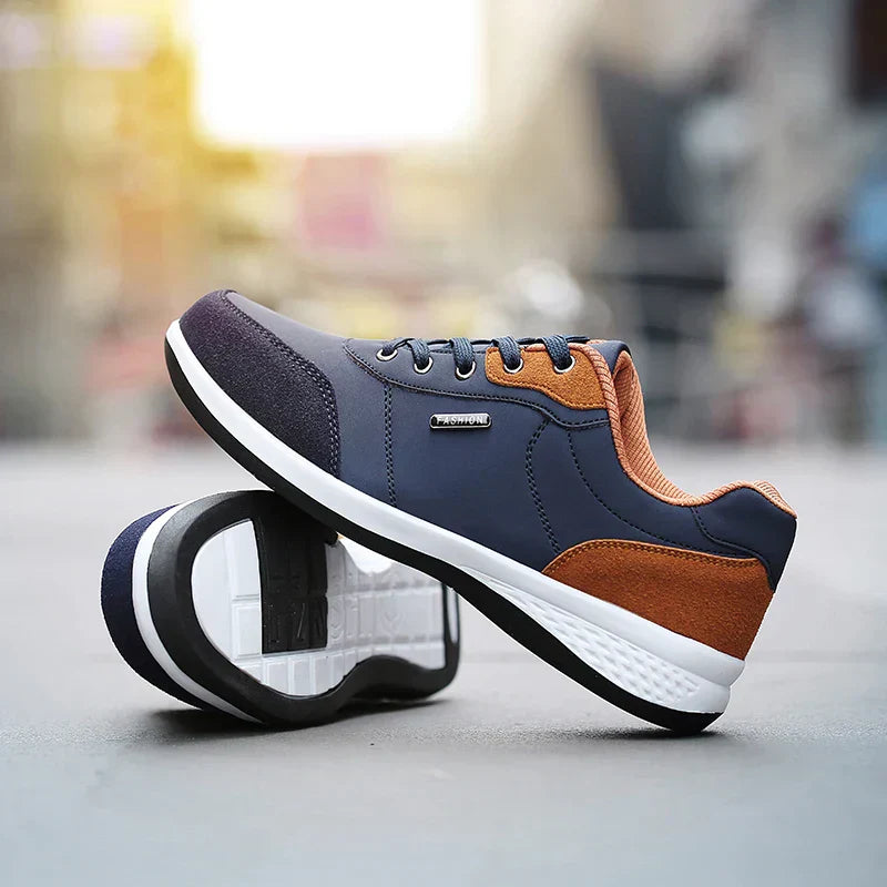 Men's Casual Lace-Up Shoes with Stylish Contrast Panel Design | Comfortable Everyday Footwear