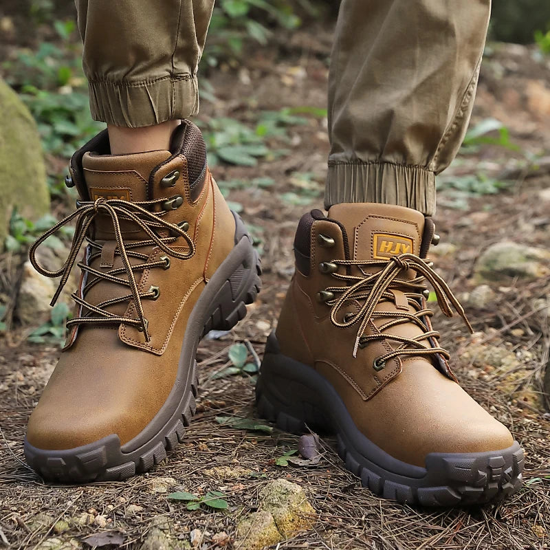 Men's High-Top Non-Slip Hiking Boots | Durable Outdoor Work Footwear for All Terrain