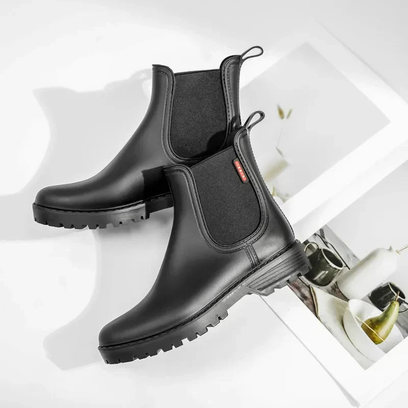 Women's Chelsea Waterproof Rain Boots - Slip-Resistant Rubber Sole for All-Weather Comfort
