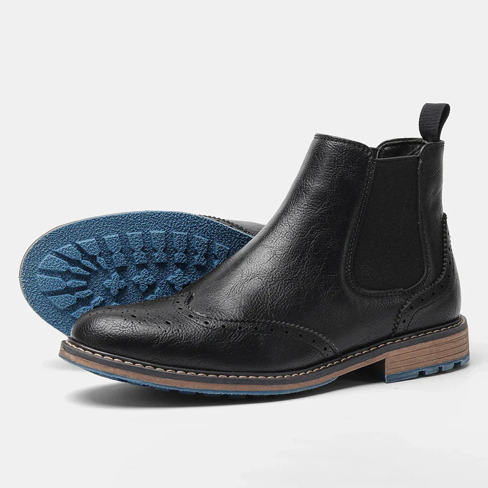 Men's Classic Chelsea Ankle Boots - Timeless Brogue Style Footwear