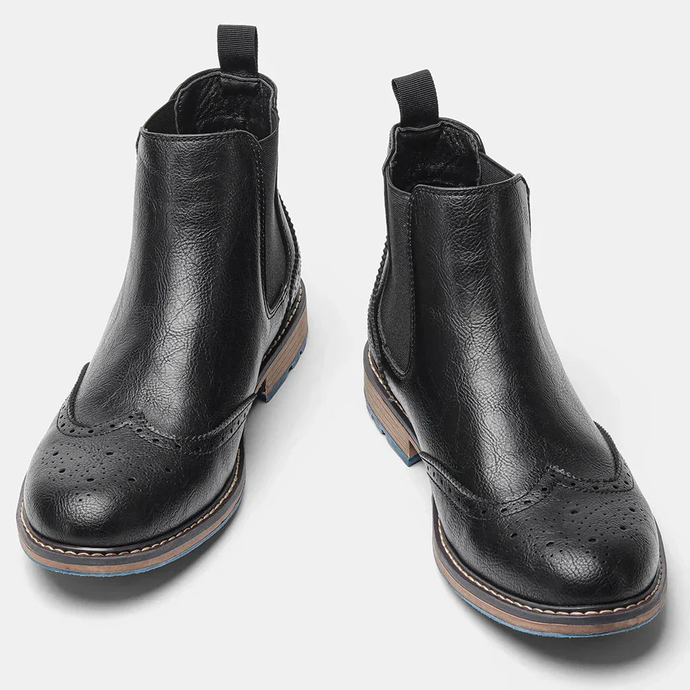 Men's Classic Chelsea Ankle Boots - Timeless Brogue Style Footwear