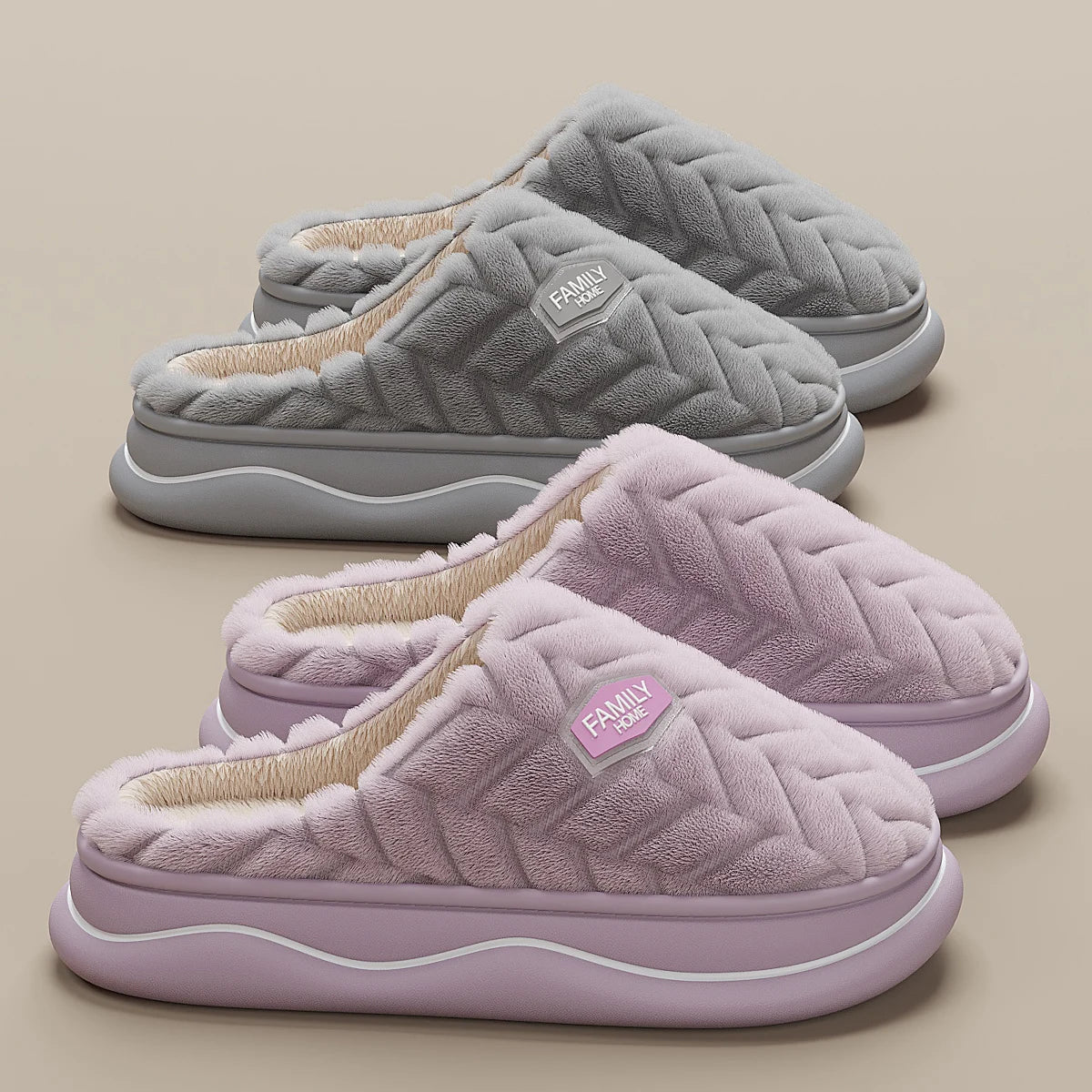 Cozy Women's Quilted Indoor Slippers - Thick Sole & Plush Lining for Ultimate Comfort