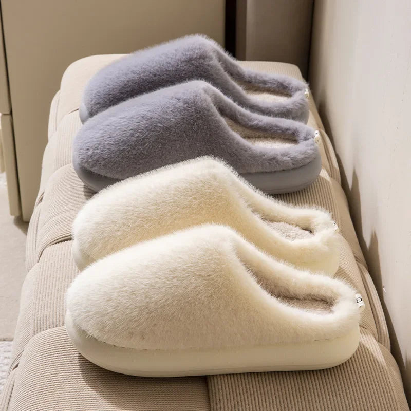 Cozy Women's Closed Toe Plush Indoor Slippers with Soft Warm Lining - Perfect for Comfort and Relaxation