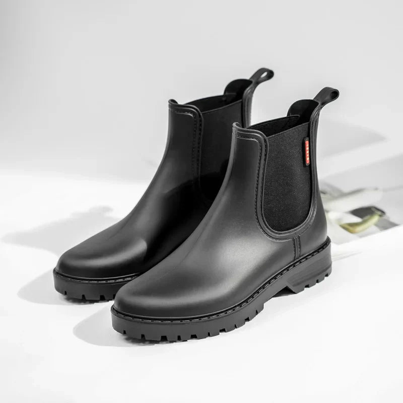 Women's Chelsea Waterproof Rain Boots - Slip-Resistant Rubber Sole for All-Weather Comfort