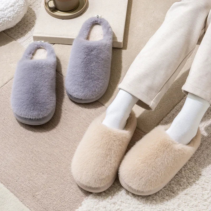 Cozy Women's Closed Toe Plush Indoor Slippers with Soft Warm Lining - Perfect for Comfort and Relaxation