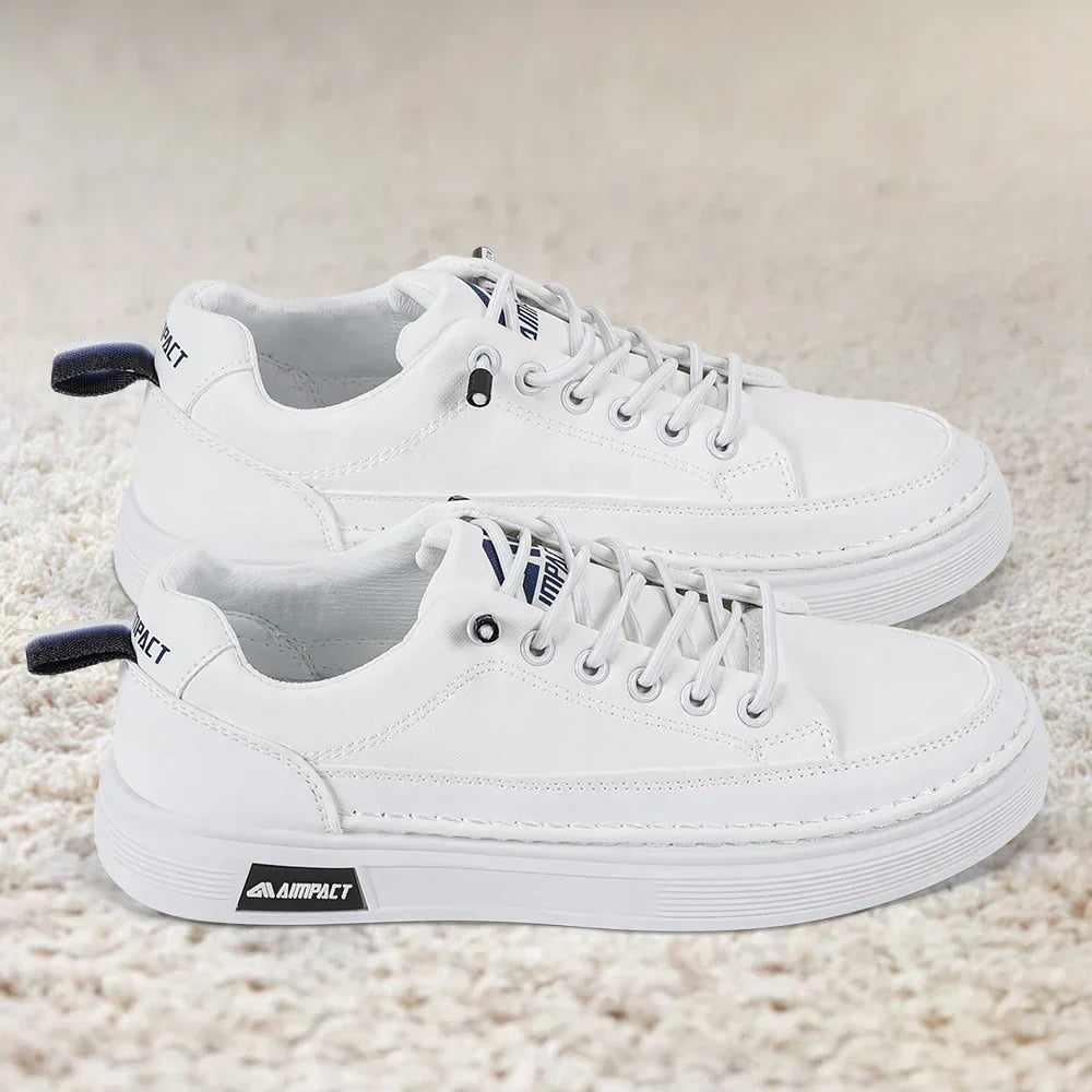 Men's Lace-Up Platform Skate Sneakers with Contrast Sole - Stylish & Comfortable Footwear for Skating and Everyday Wear