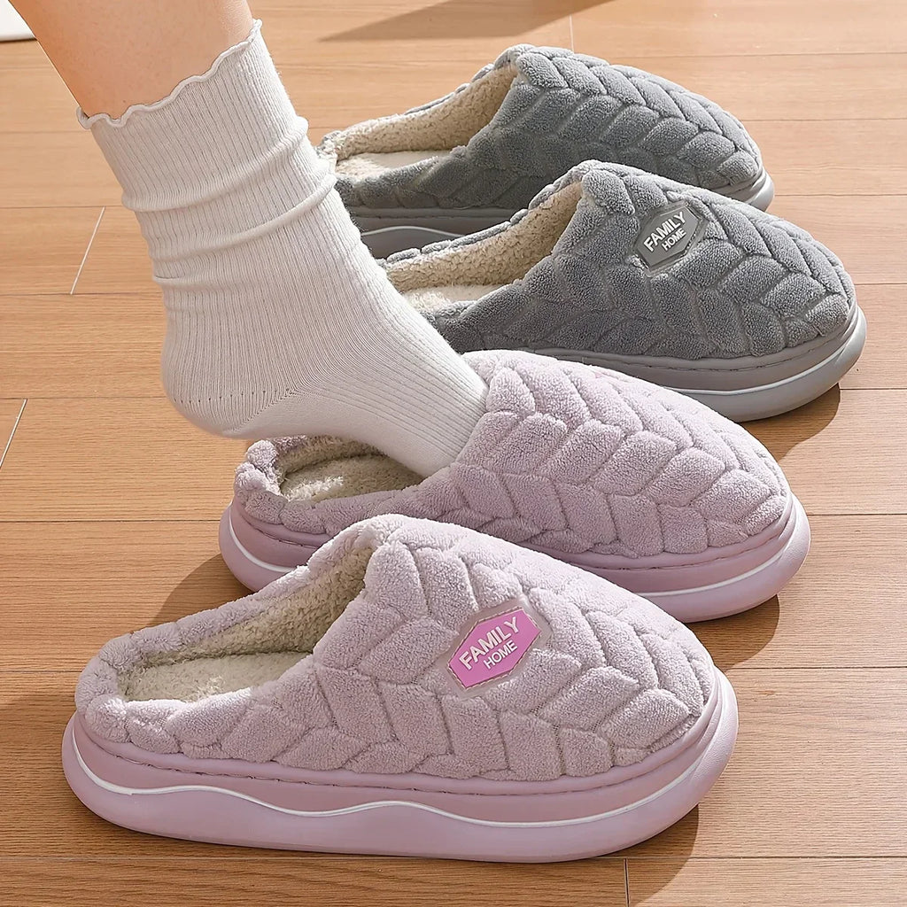 Cozy Women's Quilted Indoor Slippers - Thick Sole & Plush Lining for Ultimate Comfort